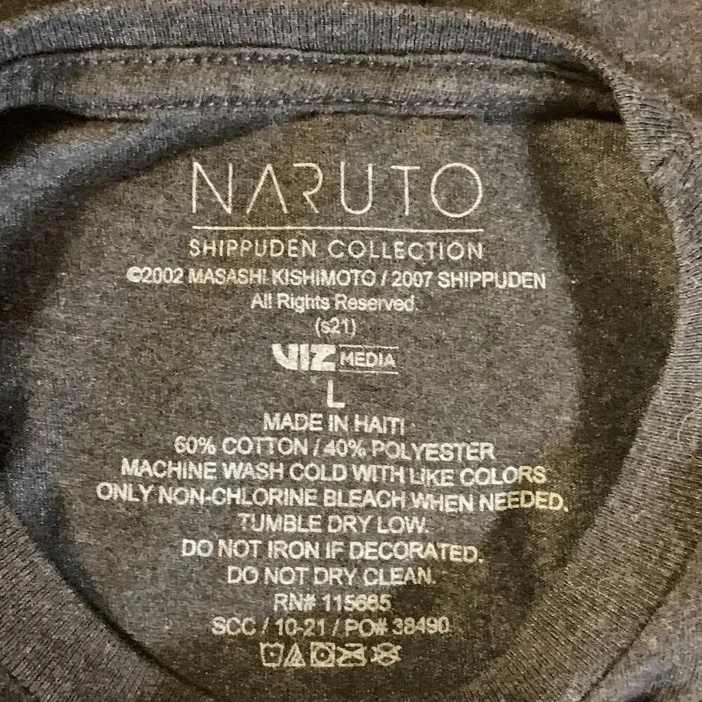 Naruto Boys Hidden Leafe Village Graphic Crew Neck Long Sleeve Shirt SIze‎ L